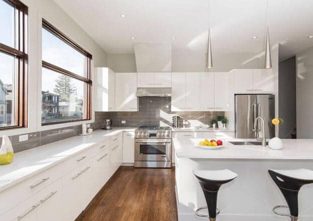 kitchen with sunrays